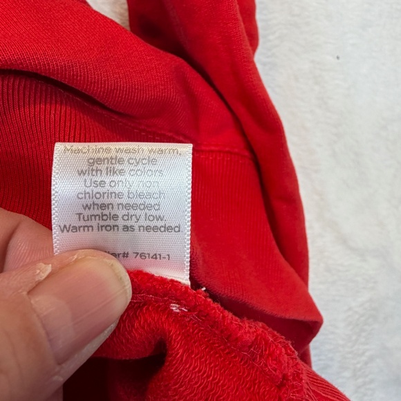 JCP Sweatshirt Mens Size Large Red 100% Cotton Crew Neck Basic Casual Preppy - Picture 5 of 8